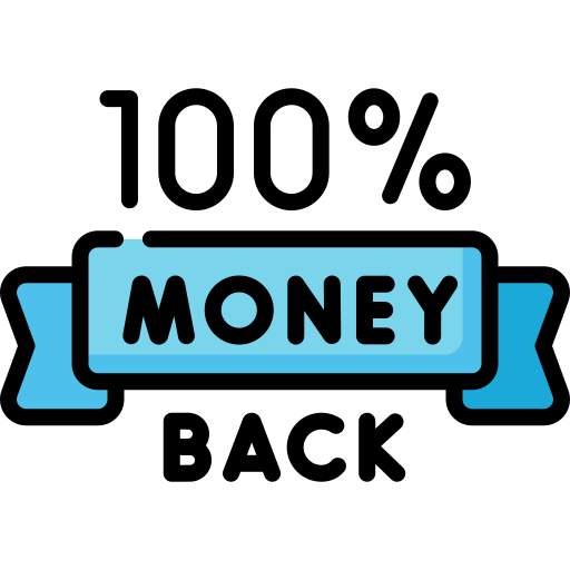 100 percent money back guarantee sign